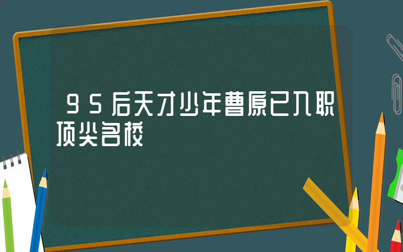 95后天才少年曹原已入职顶尖名校插图