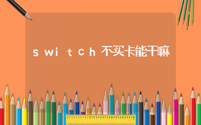 switch不买卡能干嘛插图