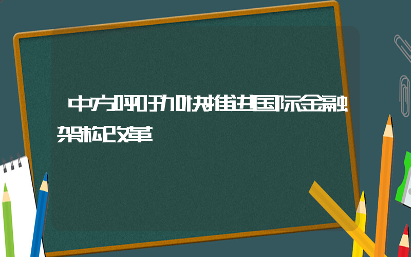 中方呼吁加快推进国际金融架构改革插图