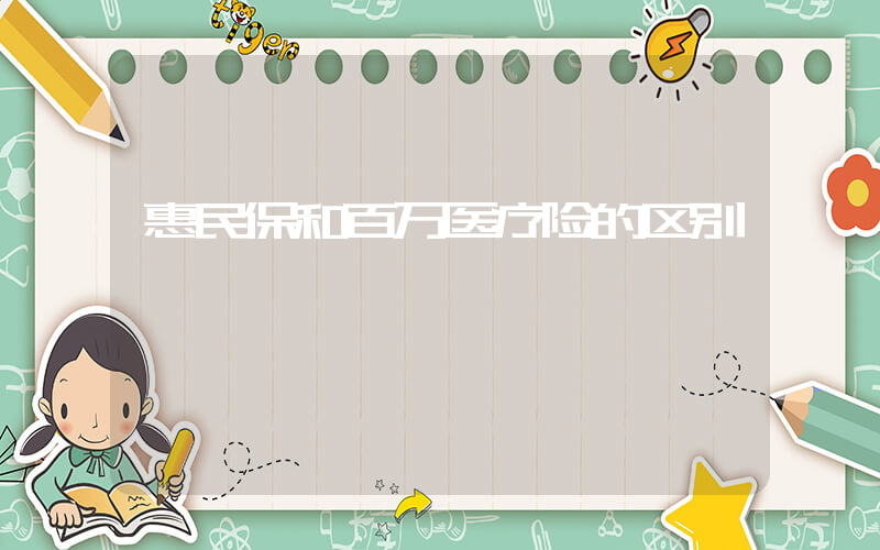 惠民保和百万医疗险的区别插图