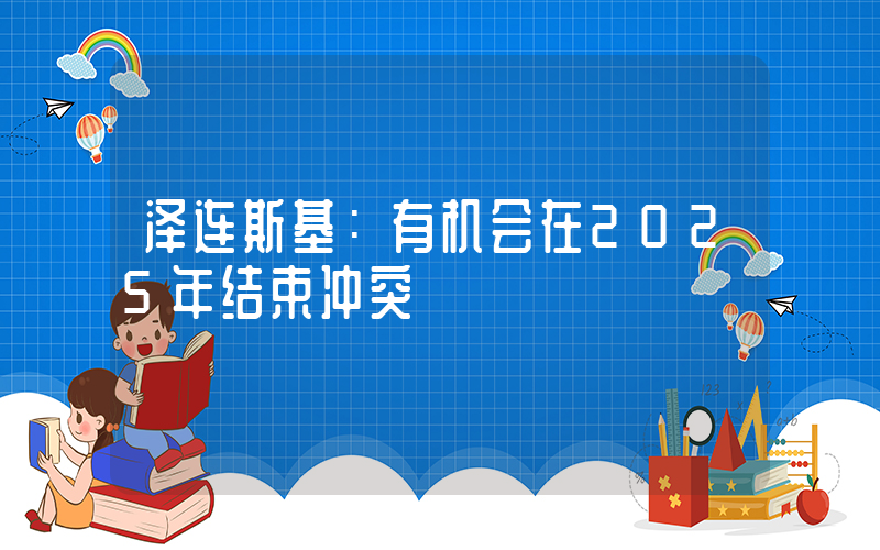 泽连斯基：有机会在2025年结束冲突插图