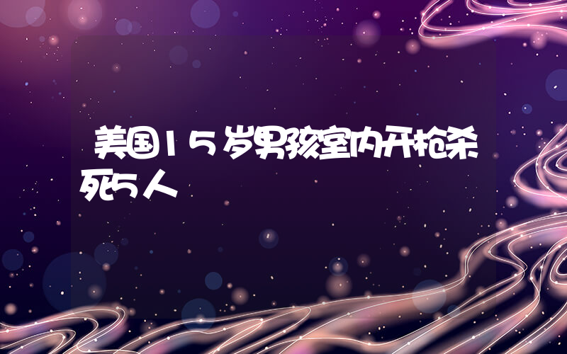 美国15岁男孩室内开枪杀死5人插图