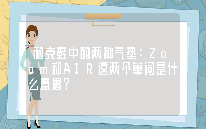 耐克鞋中的两种气垫：Zoom和AIR这两个单词是什么意思？插图