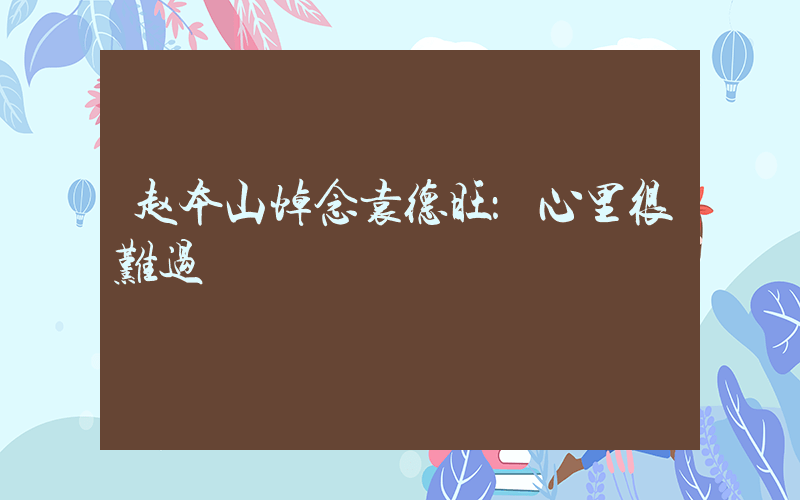 赵本山悼念袁德旺：心里很难过插图