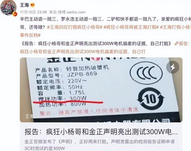 辛巴称拿1个亿替小杨哥赔付消费者