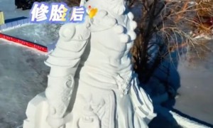 佳木斯黑悟空雪雕自带苹果肌