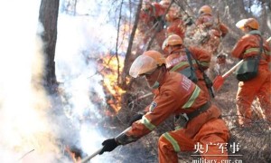 山西临汾发生山火 600余人扑救