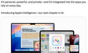 库克：开始测试Apple Intelligence