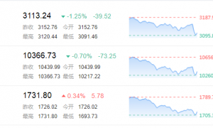 A股三大股指集体低开 沪指跌0.21%