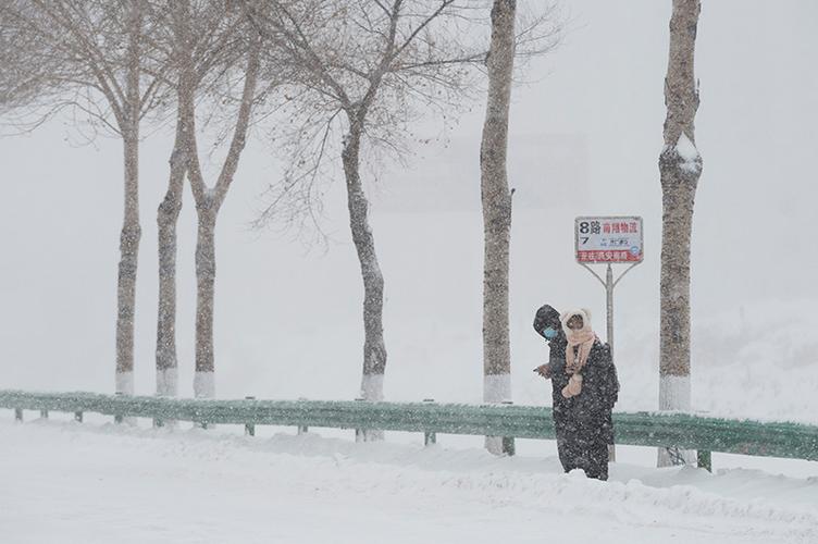 鹤岗暴雪破纪录：乘客雪中推公交插图